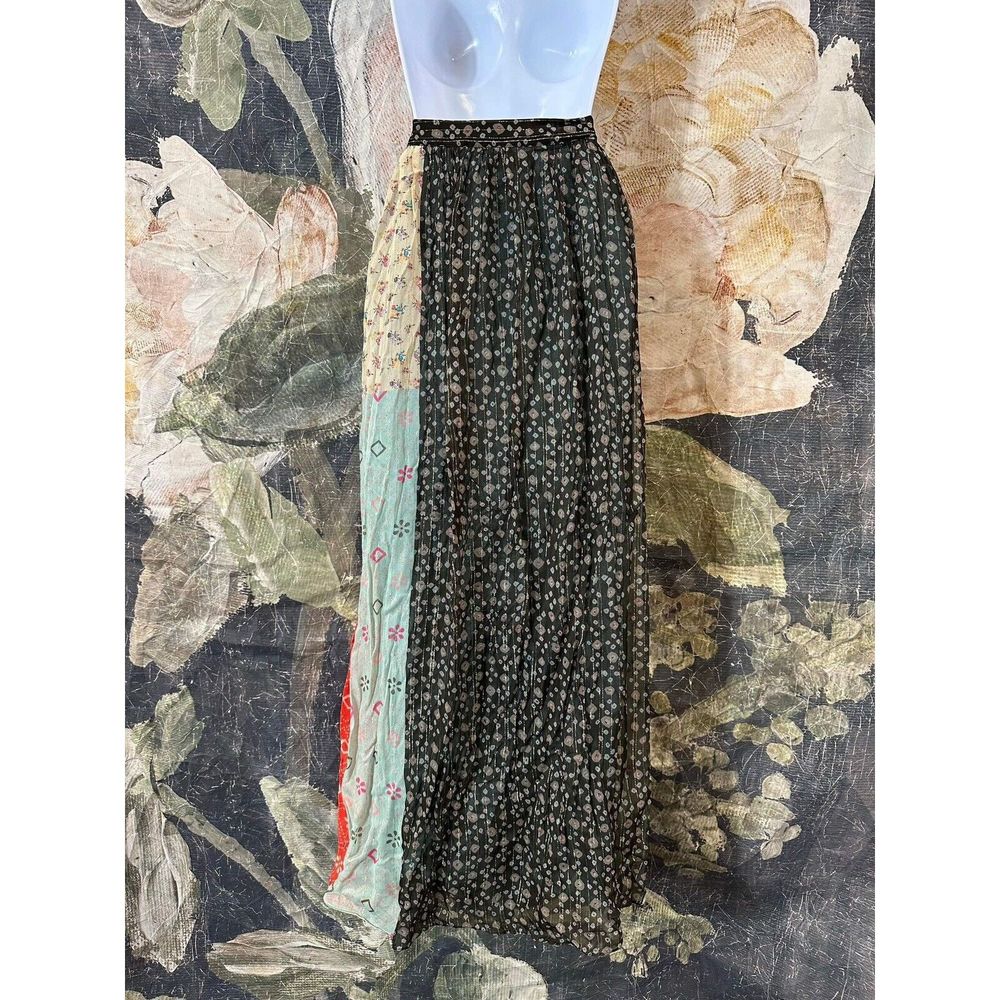 NWT Anthropologie Verb Pallavi Singhee Margot Pleated Floral Maxi Skirt Size 8 - Picture 9 of 11